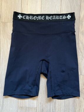 Chrome Hearts Black Elastic-Logo Biker Shorts Small